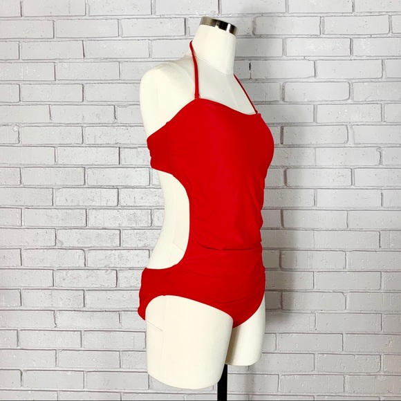 J. Crew Other - J. Crew Red Cutout one-piece swimsuit